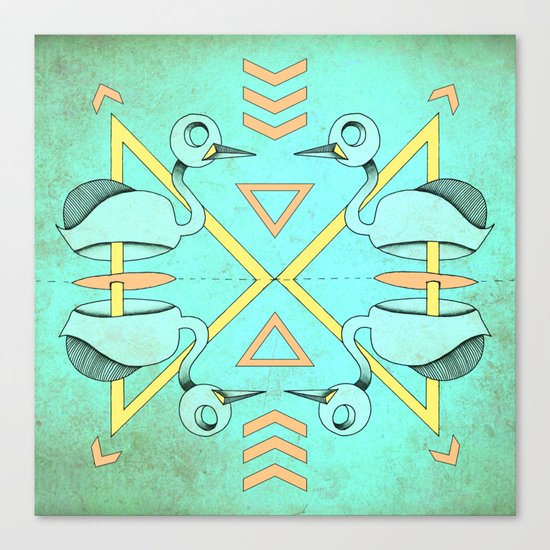 Aztec swan Canvas Print