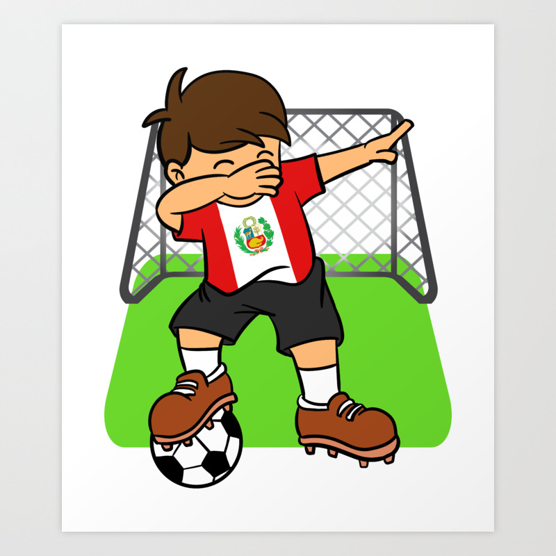 Peru Soccer Ball Dabbing Kid Peruvian Football Goal Art Print By Teepsy Society6