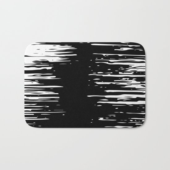 Splash White on Black Bath Mat