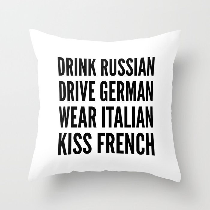 Russian German Italian French Throw Pillow by CreativeAngel Society6