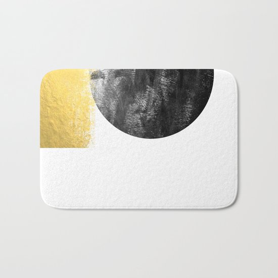 Lilitz - sunset space modern minimal black and white abstract art decor canvas art for dorm college Bath Mat