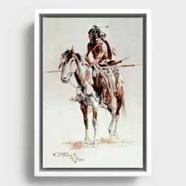 “Powderface” Western Art by Charles M Russell Framed Canvas