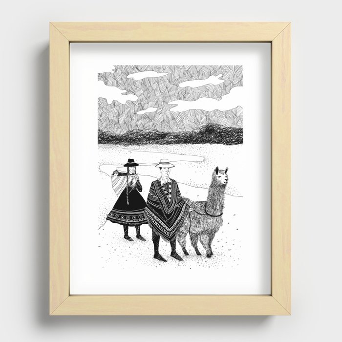 Chilean Indians Recessed Framed Print