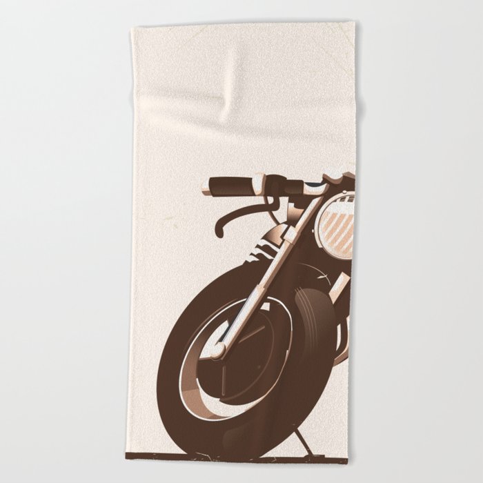 Vintage Motorcycle Beach Towel