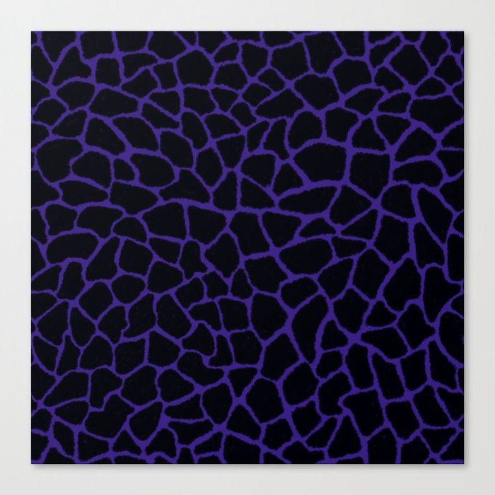 Mosaic Abstract Art Black & Purple Canvas Print
