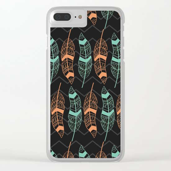 Feather in lines Clear iPhone Case