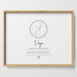 Virgo | B&W Zodiac Serving Tray
