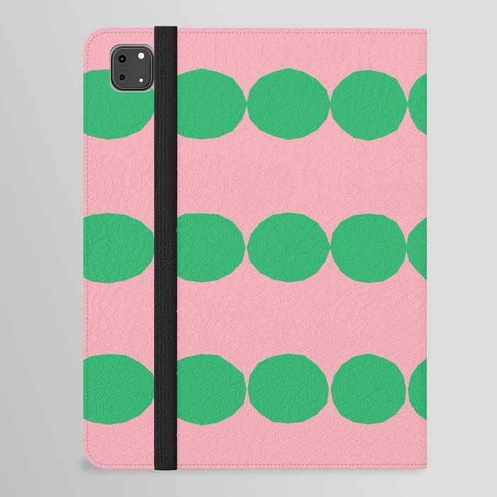 Pink Green - Round Pattern iPad Folio Case