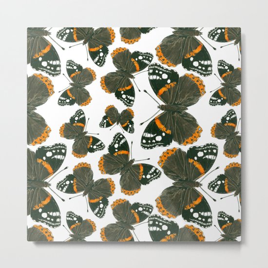 Red admiral butterfly pattern Metal Print