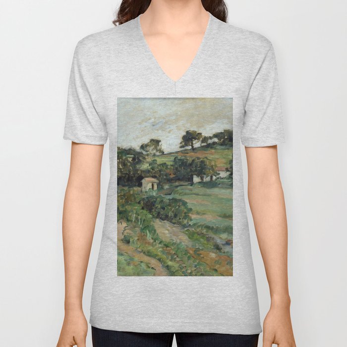 Paul Cezanne "Landscape", c.1879 V Neck T Shirt
