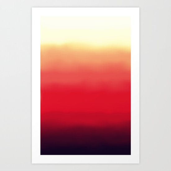 Ombré 2 red Art Print