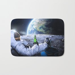 Astronaut on the Moon with beer Bath Mat
