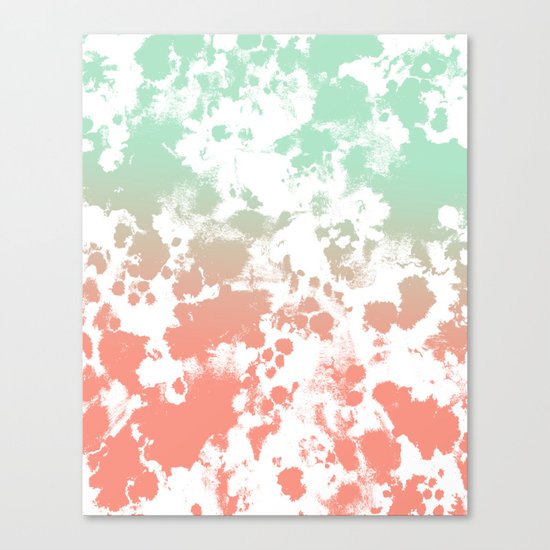 Abstract minimal ombre fade painted trendy modern color palette Canvas Print