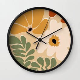 columbian old retro floral art print  Wall Clock
