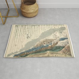 1854 Comparative Lengths of Rivers and Heights of Mountains Rug