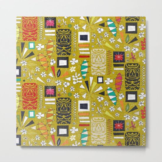 tiki yellow Metal Print