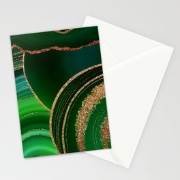 Abstract Luxury Emerald Marble  Stationery Card