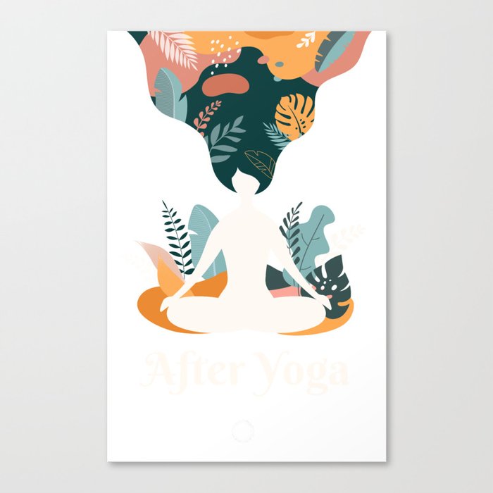 After Yoga white silhouette Canvas Print