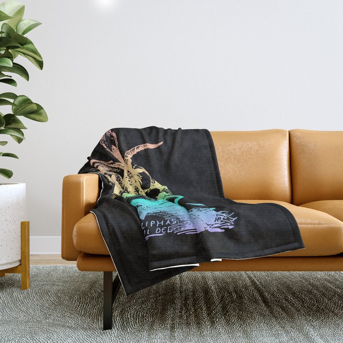 Pastel Rainbow Baphomet Throw Blanket by The Pastel Witch Society6