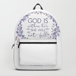 Christian Bible Verse Quote - Psalm 46-5 Backpack | Watercolors, Inspirational, Watercolor, Religion, Grace, Quotes, Lettering, Christian, Scripture, Jesuschrist 