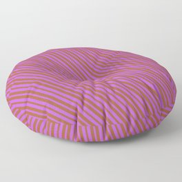 [ Thumbnail: Orchid and Sienna Colored Lines/Stripes Pattern Floor Pillow ]
