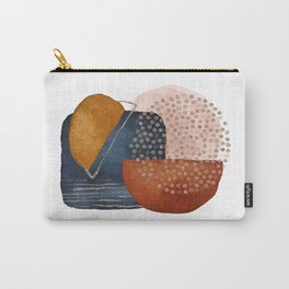 Abstract Terracotta, Navy Blue, Blush Pink, Art Print By LandSartprints  Carry-All Pouch
