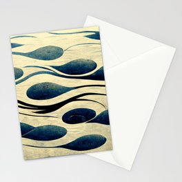 Minimal Abstract Drops of Water in Japanese Style Illustration Stationery Card