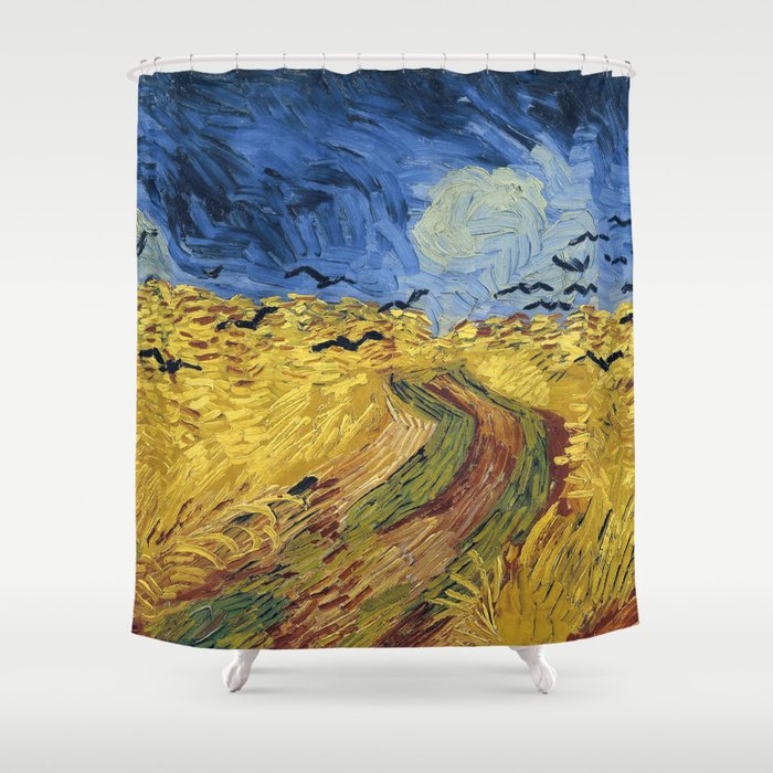 Wheatfield with Crows by Vincent van Gogh Shower Curtain