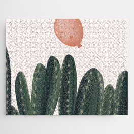 Balloon Flying Over Cactus Jigsaw Puzzle