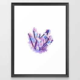 Watercolor Crystals Framed Art Print