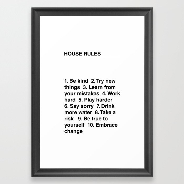House Rules Framed Art Print