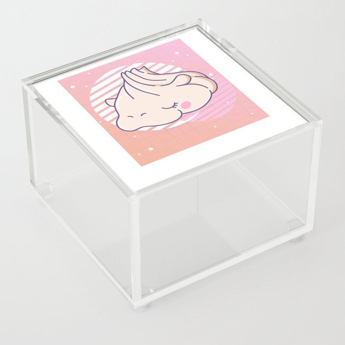 Funny Hippo Dumpling Cute Kawaii Aesthetic Acrylic Box