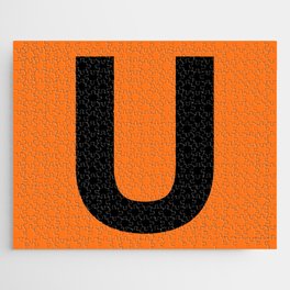 Letter U (Black & Orange) Jigsaw Puzzle