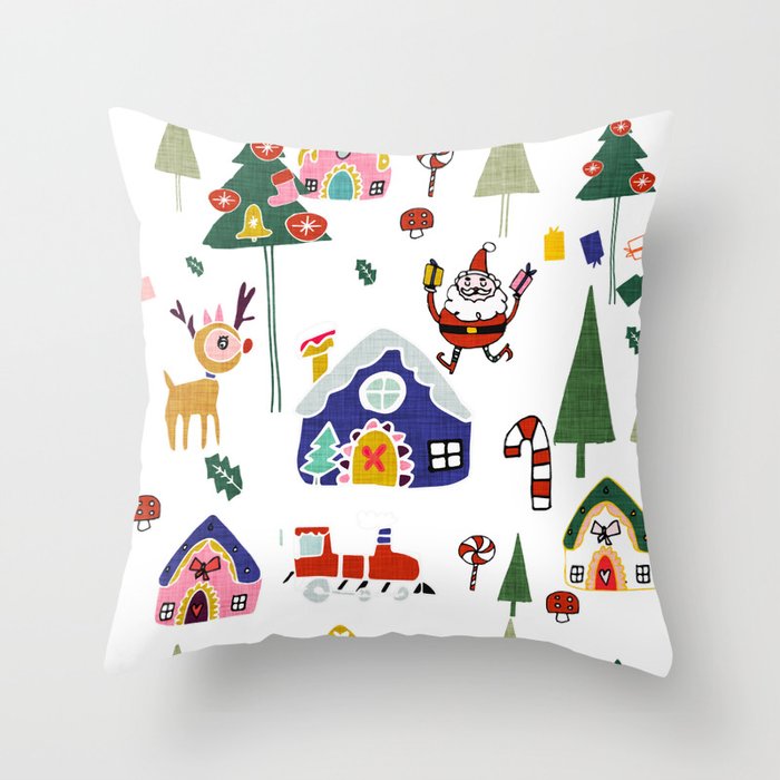 Santa Claus White #Christmas #Holiday Throw Pillow by BruxaMagica ...