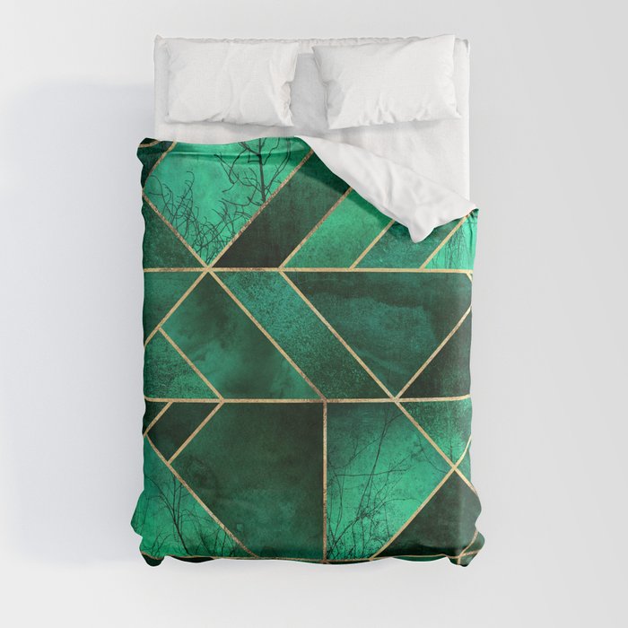 Abstract Nature - Emerald Green Duvet Cover