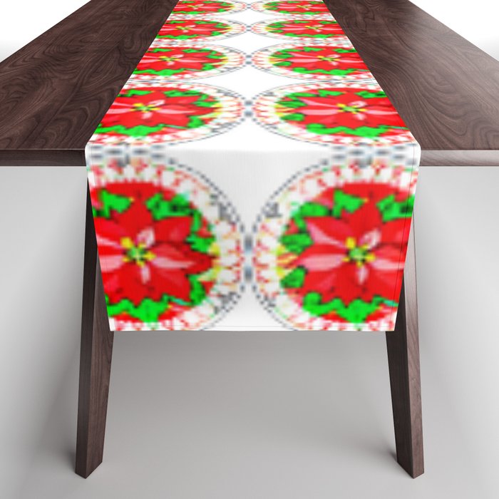 A Lot of Retro Poinsettias  Table Runner