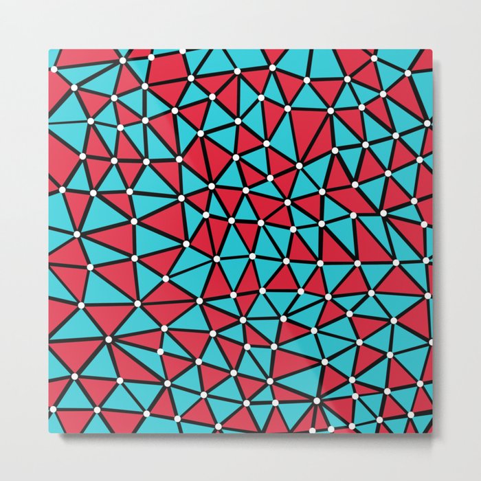 African Triangles Red and Blue Metal Print