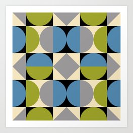 Mid Century Modern Geometric Pattern 826 Art Print