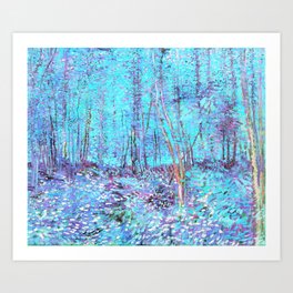 Van Gogh Trees & Underwood Aqua Lavender Art Print