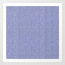 Rough Corduroy Narrow Stripes in Gritty Blue  Art Print