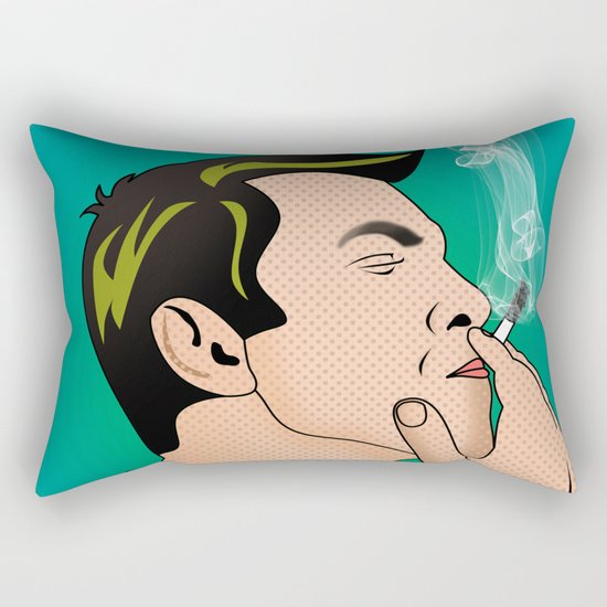 comics smocking man Rectangular Pillow