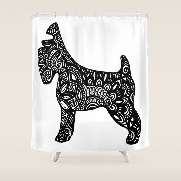 Schnauzer Scottie Dog Shower Curtain By Ericawolfeoriginals