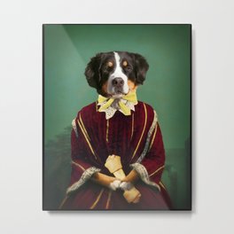 Emma Metal Print | Girldog, Bernesemountaindog, Vintage, Pets, Animalphotography, Green, Kids, Dog, Girl, Berneseart 