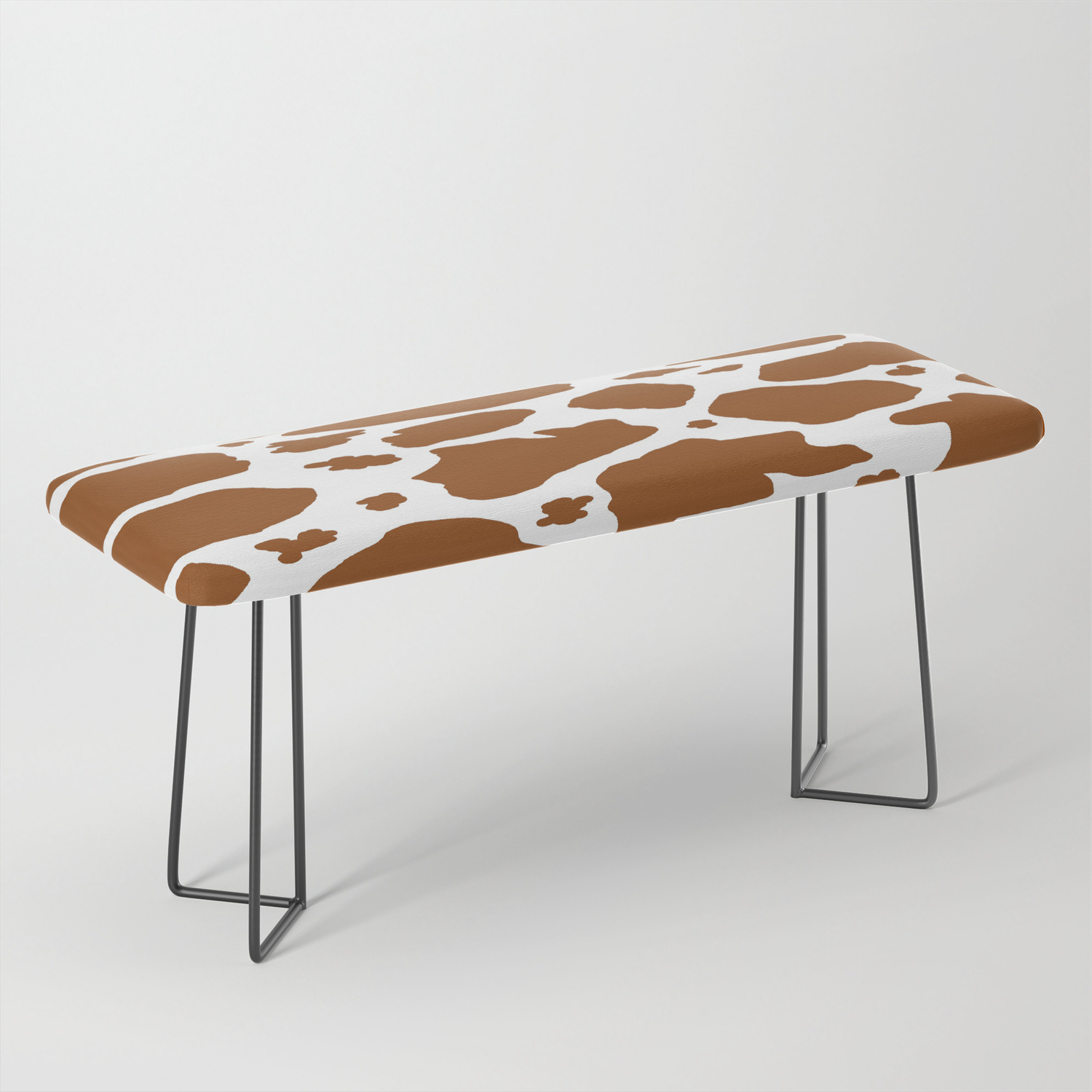 Cocoa Milk Chocolate Brown And White Cow Spots Animal Print Bench