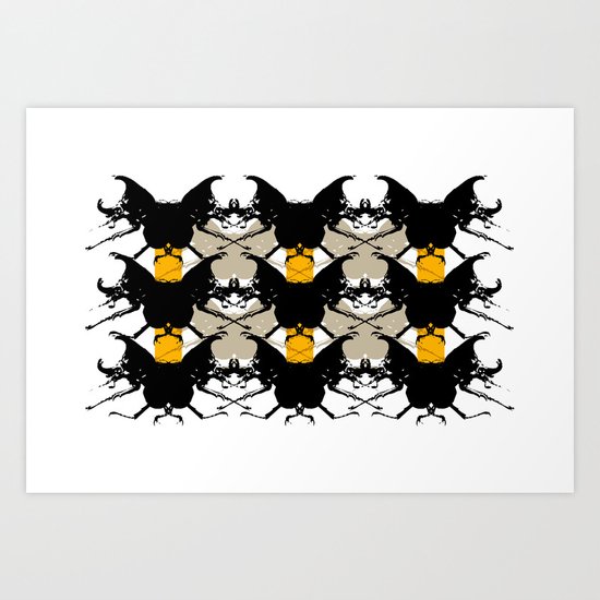 Scarabs Yellow Beige Art Print
