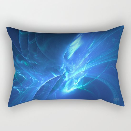 Electric Blue Fractal Rectangular Pillow