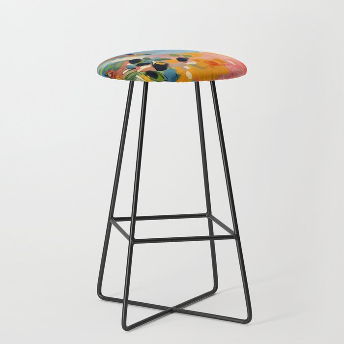 Garden With Sea View And Olive Tree Bar Stool By Lalunetricotee Society6