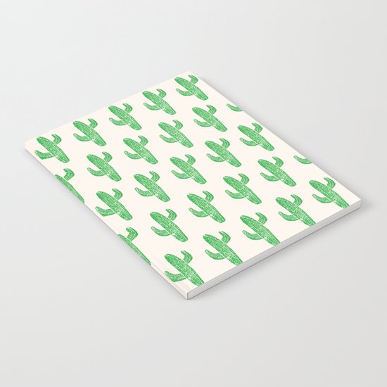 Linocut Cacti Green Notebook