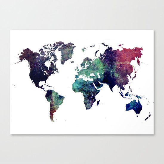 Map of the World After Ice Age Canvas Print