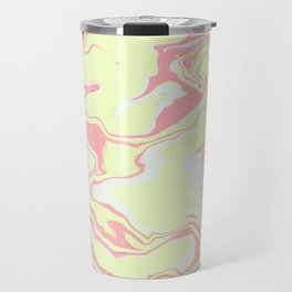 Pink and yellow marble texture. Travel Mug